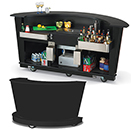 PORTABLE BAR, CURVED STYLE, BLACK