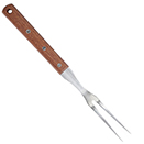 WOODEN HANDLE POT FORK, STAINLESS BLADE