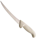 PROFESSIONAL CUTLERY, CURVED BONING KNIFE, WHITE HANDLE