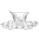 PUNCH BOWL WITH CUPS, DUBLIN CUT CRYSTAL 10 PC. SET