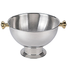 PUNCH BOWL WITG GOLD ACCENTS, 3.5 GALLON, STAINLESS 