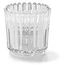 RIBBED TEALIGHT LAMP, CLEAR GLASS