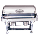 OBLONG ROLL TOP CHAFERS, FULL SIZE, STAINLESS - 8 QT. RECTANGULAR ROLL TOP CHAFER
