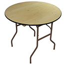 ROUND BANQUET FOLDING TABLES, PLYWOOD TOP