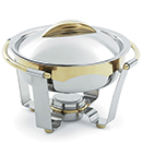 PANACEA™ ROUND CHAFERS, 24K GOLD ACCENTS, LIFT OFF LID, STAINLESS