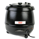 ELECTRIC SOUP KETTLE, HINGED LID, BLACK POWDER COATED