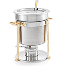CLASSIC BRASS TRIM SOUP MARMITE, LIFT OFF LID,18/8 STAINLESS