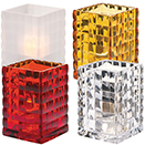 SQUARE OPTIC BLOCK GLASS LAMPS - CLEAR