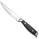 STEAK KNIFE, SALOON POINTED TIP WITH BLACK DELRIN HANDLE, 1 DOZEN
