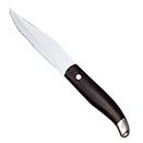 STEAK KNIFE, BARON EURO, POINTED TIP, BLACK ABS PLASTIC HANDLE, PKG/1 DOZ.