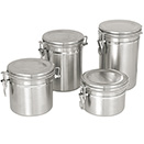 STORAGE CONTAINERS, STAINLESS BODY, STAINLESS LID
