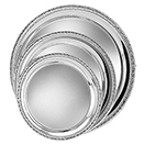 ROUND TRAYS WITH GADROON EDGE, SILVERPLATE - 10