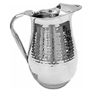 PITCHER WITH ICE GUARD, HAMMERED DESIGN, STAINLESS STEEL