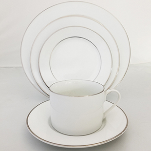 WHITE CHINA WITH PLATINUM BAND COLLECTION