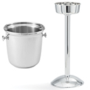 WINE BUCKET AND STAND, 18/10 MIRROR FINISH STAINLESS