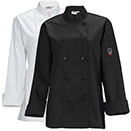 WOMEN'S CHEF JACKET, TAPERED FIT, BLACK