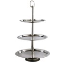 DISPLAY STAND WITH SERVING TRAYS, 3 TIER, STAINLESS