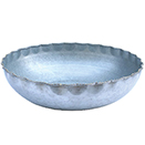 SERVING BOWLS WITH GOLD BEAD EDGE, GALVANIZED STEEL