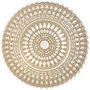 GLASS CHARGER PLATE, ROSE WITH WHITE LACE DESIGN, SET/4