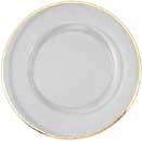 GLASS CHARGER PLATE, PLAIN RIM WITH GOLD EDGING DESIGN, SET/4