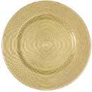 GLASS CHARGER PLATE, ROPE DESIGN, GOLD COLOR, SET/4