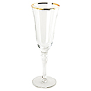 CHAMPAGNE FLUTE GLASS WITH GOLD RIM, CASE/24
