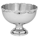PUNCH BOWLS, ORNATE  APPLIED BORDER, NICKELPLATE