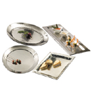 HAMMERED DESIGN TRAYS, 18/8 STAINLESS STEEL - 18