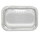 TRAYS WITH GADROON EDGE, EMBOSSED CENTER, CHROMEPLATE - 18