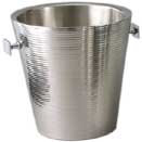 WINE BUCKET, LINES DESIGN, DOUBLE WALL, STAINLESS STEEL