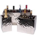  WINE COOLERS, DOUBLE WALL, HAMMERED FINISH STAINLESS STEEL
