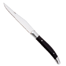 STEAK KNIFE, PARISIAN, POINTED TIP, BLACK DELRIN HANDLE, PKG/1 DOZ.