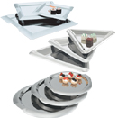SERVING TRAYS, 18/8 STAINLESS 