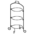 DISPLAY STAND, 3 TIER, BLACK WROUGHT IRON