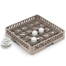 25 SQUARE COMPARTMENT CUP RACK WITH 2 EXTENDERS, BEIGE