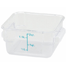 2 QT. SQUARE CLEAR POLYCARBONATE FOOD STORAGE CONTAINER