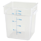 18 QT. SQUARE CLEAR POLYCARBONATE FOOD STORAGE CONTAINER