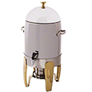 ALLEGRO COFFEE URN, STAINLESS WITH GOLD ACCENTS