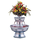 BEVERAGE FOUNTAIN WITH ROPE TRIM, SILVER ANODIZED ALUMINUM
