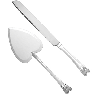Knife and Server Set - Heart Design | Caterers Warehouse