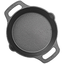 SKILLETS WITH DOUBLE HANDLE, PRE-SEASONED, CAST IRON 