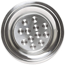 CIRCLE CENTER TRAYS WITH WIDE RIM, STAINLESS STEEL