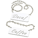 SIGNS, SILVER WITH BLACK LETTERING - COFFEE