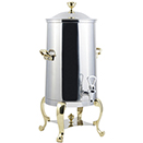 ROMAN COFFEE URNS, INSULATED, STAINLESS WITH GOLD TRIM