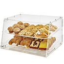 DISPLAY CASE  WITH FRONT AND REAR DOORS, 2 TRAY, ACRYLIC 
