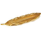 FEATHER TRAY, GOLD ALUMINUM