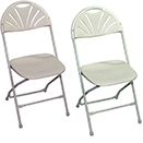 FOLDING CHAIRS WITH METAL FRAME, CHAMP FAN BACK STYLE 