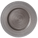 GLASS CHARGER PLATE, METALLIC GREY WITH GLITTER EDGE DESIGN, SET/4