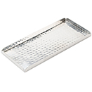 TRAY WITH SIDES, HAMMERED, STAINLESS STEEL