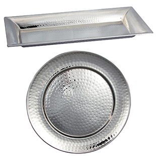 HAMMERED TRAYS, STAINLESS